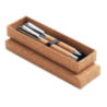 Parure de stylo bille personnalisable roller en métal et corps en liège - QUERCUS Parure de stylo bille personnalisable roller en métal et corps en liège - QUERCUS