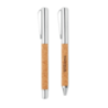 Parure de stylo bille personnalisable roller en métal et corps en liège - QUERCUS Parure de stylo bille personnalisable roller en métal et corps en liège - QUERCUS