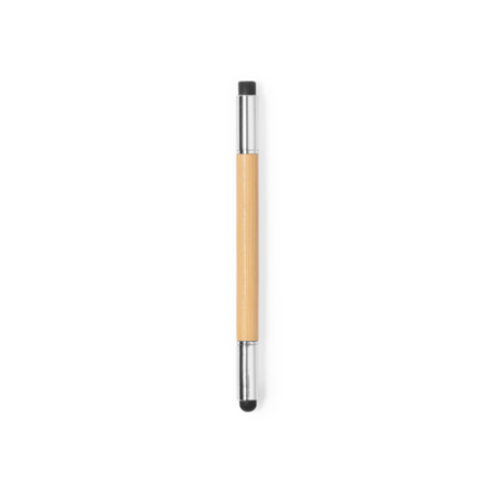Stylo personnalisable en bambou et crayon éternel dans son étui en coton - Zack