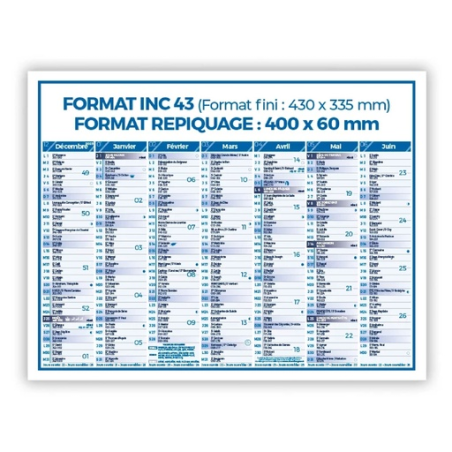 Calendrier bancaire personnalisé 43 x 33,5 cm - Saturne