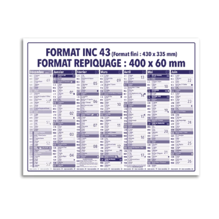 Calendrier bancaire personnalisé - 43 x 33,5 cm - Chronos