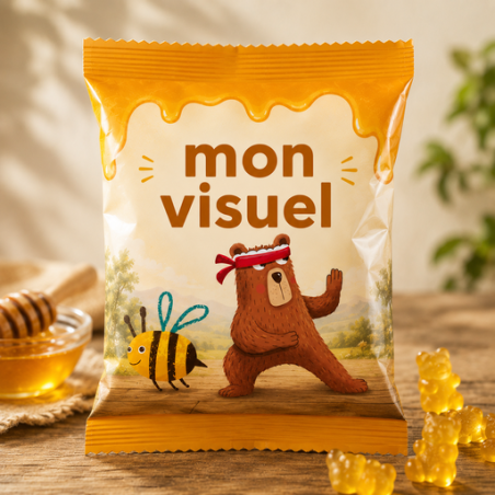 Sachet personnalisable d'oursons XXL au miel
