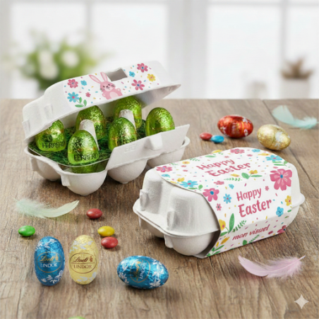 Boîte en carton publicitaire de 6 œufs de Pâques