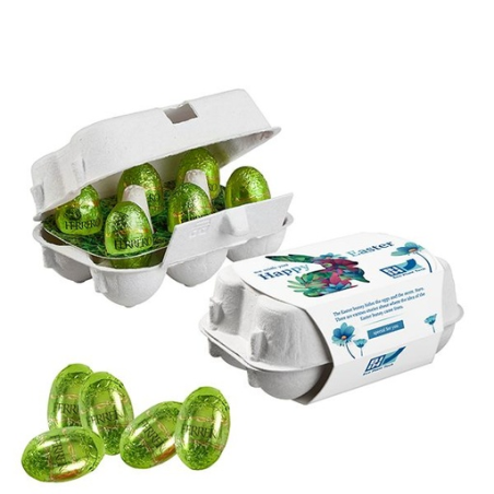 Boîte en carton publicitaire de 6 œufs de Pâques
