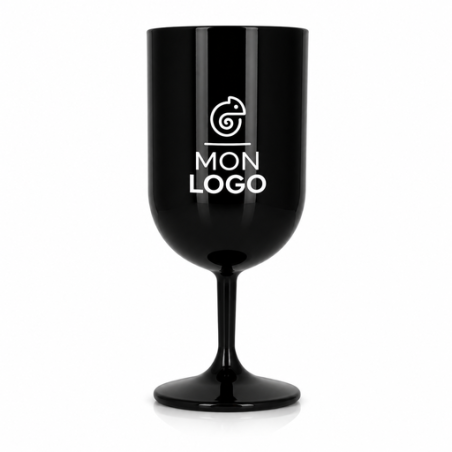Verre à vin personnalisé Fiesta Made In France Réutilisable 18 cl couleur noir