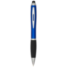Stylo stylet publicitaire en plastique recyclé RCS avec corps coloré et grip noir (encre bleue) Nash Stylo stylet publicitaire en plastique recyclé RCS avec corps coloré et grip noir (encre bleue) Nash