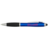 Stylo stylet publicitaire en plastique recyclé RCS avec corps coloré et grip noir (encre bleue) Nash Stylo stylet publicitaire en plastique recyclé RCS avec corps coloré et grip noir (encre bleue) Nash