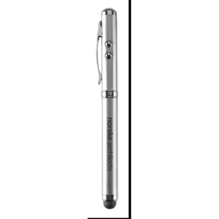 Stylo stylet personnalisé en métal avec pointeur laser - encre noire - TRIOLUX