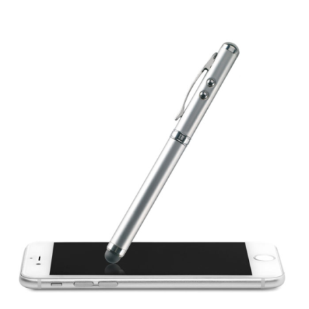 Stylo stylet personnalisé en métal avec pointeur laser - encre noire - TRIOLUX