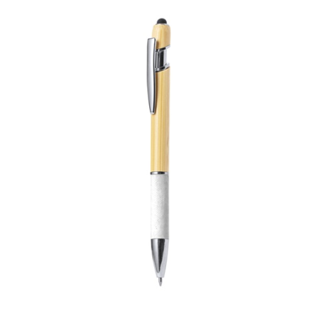 Stylo stylet personnalisé en bambou et papier recyclé - encre bleue - Filipo