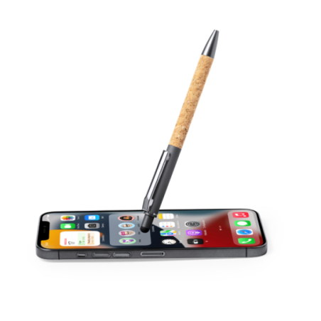 Stylo stylet personnalisable en aluminium et liège - Moson
