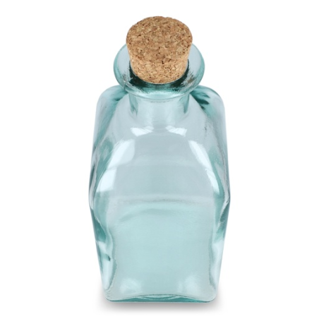 Bouteille en verre recyclé personnalisable avec bouchon en liège 1L - Made in europe - Square Reuuz
