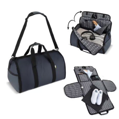 Sac personnalisable de voyage et d'affaire avec housse de vêtement et pochette de chaussure intégrés en PU 210D
