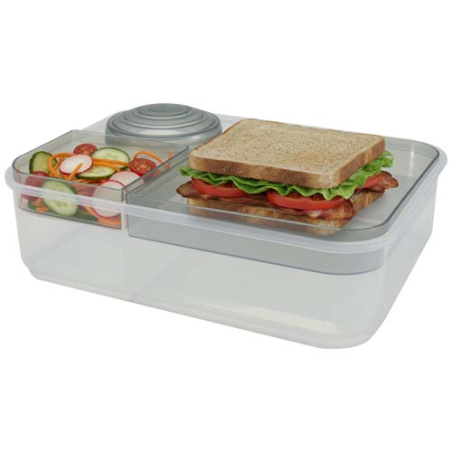 Lunch box personnalisable de 1,45 L avec compartiments et pot à sauce de 150ml