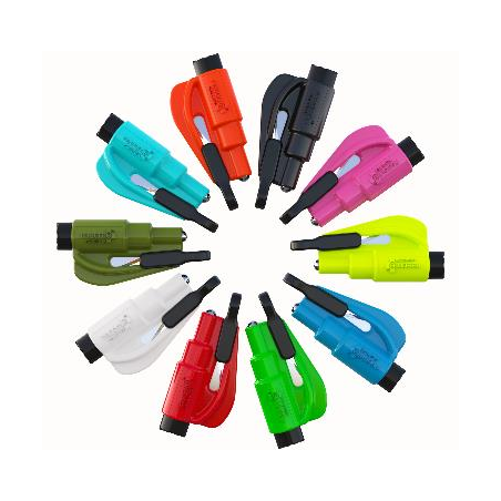 Porte-clés de survie personnalisé RESQME® coupe ceinture et brise vitre breveté
