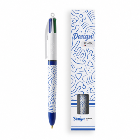 Coffret BIC® personnalisable avec 1 stylos 4 couleurs au choix en sérigraphie