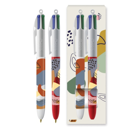 Coffret BIC® personnalisable avec 2 stylos 4 couleurs au choix en impression numérique