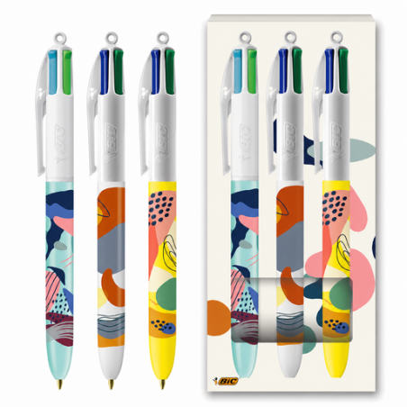 Coffret BIC® personnalisable avec 3 stylos 4 couleurs au choix en impression numérique