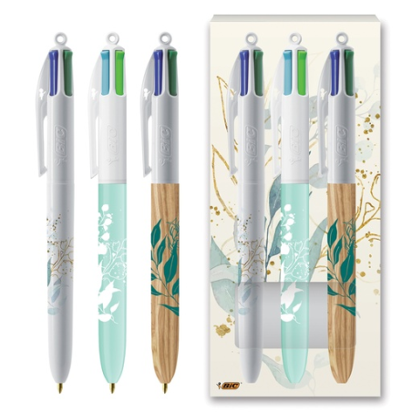 Coffret BIC® personnalisable avec 3 stylos 4 couleurs au choix en sérigraphie