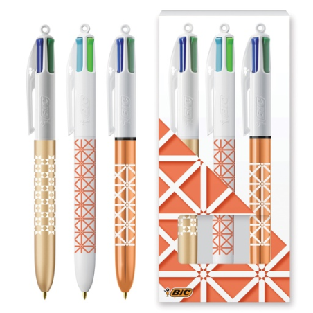 Coffret BIC® personnalisable avec 3 stylos 4 couleurs au choix en sérigraphie