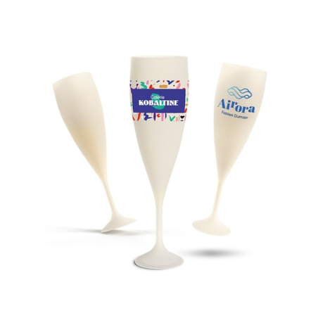 Flute à champagne personnalisable réutilisable en biocopomosite 14 cl Ras Bord