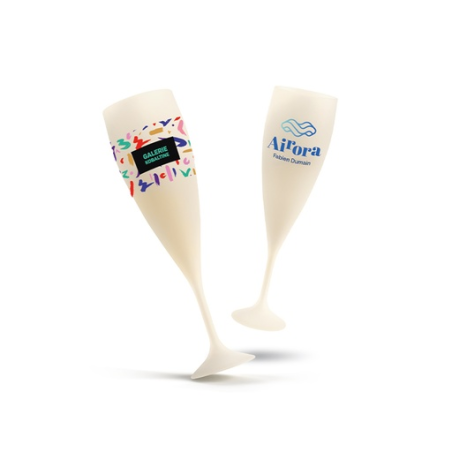 Flute à champagne personnalisable réutilisable en biocopomosite 14 cl Ras Bord