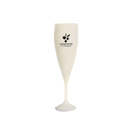 Flute à champagne personnalisable réutilisable en biocopomosite 14 cl Ras Bord