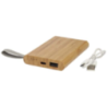 Batterie de secours personnalisée Tulda de 5 000 mAh en bambou Batterie de secours personnalisée Tulda de 5 000 mAh en bambou
