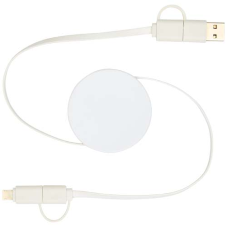 Câble rétractable 5 en 1 Citala en plastique recyclé de 90&nbsp;cm pour la synchronisation des données et la charge rapide de 40&nbsp;W
