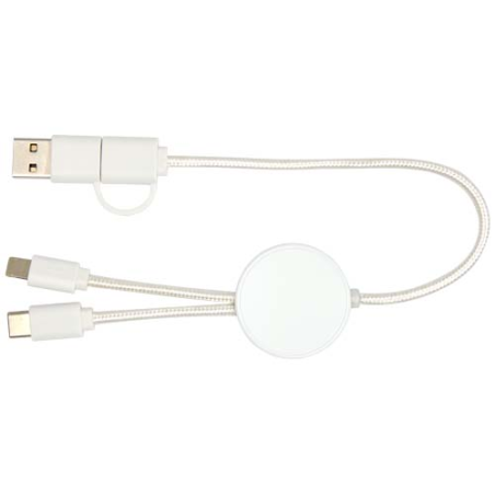Câble 5 en 1 Citala en plastique recyclé de 30&nbsp;cm pour la synchronisation des données et la charge rapide de 27&nbsp;W