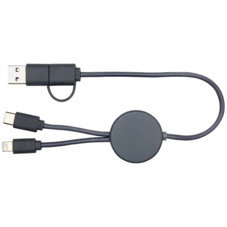 Câble 5 en 1 Citala en plastique recyclé de 30&nbsp;cm pour la synchronisation des données et la charge rapide de 27&nbsp;W