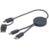Câble 5 en 1 Citala en plastique recyclé de 30 cm pour la synchronisation des données et la charge rapide de 27 W Câble 5 en 1 Citala en plastique recyclé de 30 cm pour la synchronisation des données et la charge rapide de 27 W