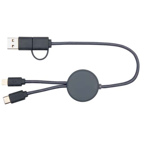 Câble 5 en 1 Citala en plastique recyclé de 30&nbsp;cm pour la synchronisation des données et la charge rapide de 27&nbsp;W