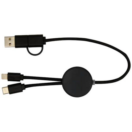 Câble 5 en 1 Citala en plastique recyclé de 30&nbsp;cm pour la synchronisation des données et la charge rapide de 27&nbsp;W