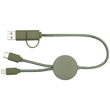 Câble 5 en 1 Citala en plastique recyclé de 30&nbsp;cm pour la synchronisation des données et la charge rapide de 27&nbsp;W