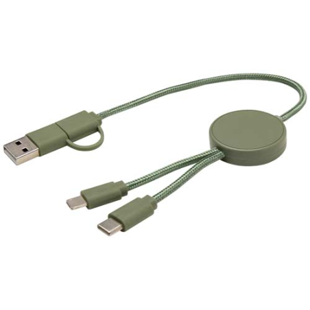 Câble 5 en 1 Citala en plastique recyclé de 30&nbsp;cm pour la synchronisation des données et la charge rapide de 27&nbsp;W