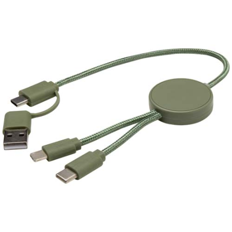 Câble 5 en 1 Citala en plastique recyclé de 30&nbsp;cm pour la synchronisation des données et la charge rapide de 27&nbsp;W