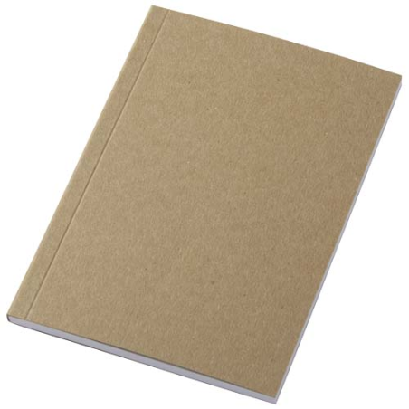 Carnet personnalisable A6 avec couverture souple en carton kraft naturel de 350 g/m² avec 50&nbsp;feuilles en papier recyclé