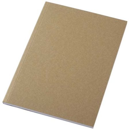 Carnet personnalisable A5 à couverture souple carton kraft naturel de 350 g/m² avec 50&nbsp;feuilles papier recyclé de 80 g/m²
