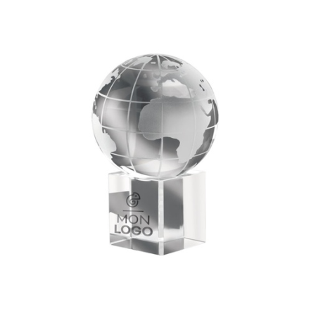 Presse-papier personnalisable en verre dans son coffret MUNDI