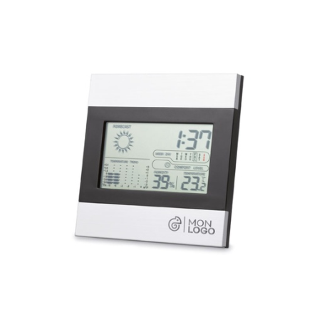 Station météo personnalisable noire et argent