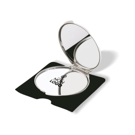 Double miroir de poche personnalisable en aluminium
