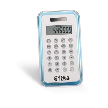 Calculatrice publicitaire dual (pile et solaire) à 8 chiffres