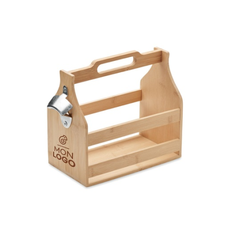 Caisse de transport pour 6 bouteilles en bambou personnalisable