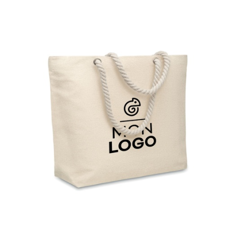 Sac de plage en coton recyclé 220gr/m² personnalisable avec anse en corde - MARE