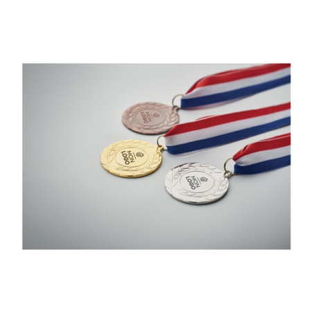 Médaille personnalisée en fer avec sangle en polyester 5cm