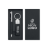 Coffret cadeau personnalisable avec son stylo en métal et son porte-clés en RPET - SCRIBI Coffret cadeau personnalisable avec son stylo en métal et son porte-clés en RPET - SCRIBI