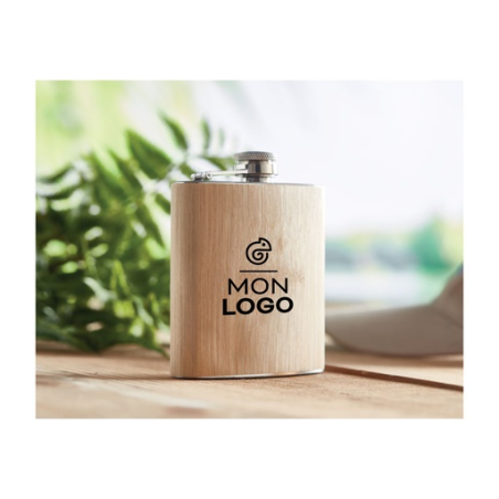 Flasque personnalisable en bambou et inox 170ml