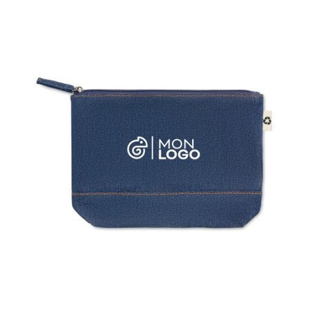 Trousse publicitaire en denim recyclé et coton 250gr/m2