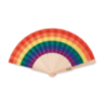 Eventail publicitaire en bois arc-en-ciel